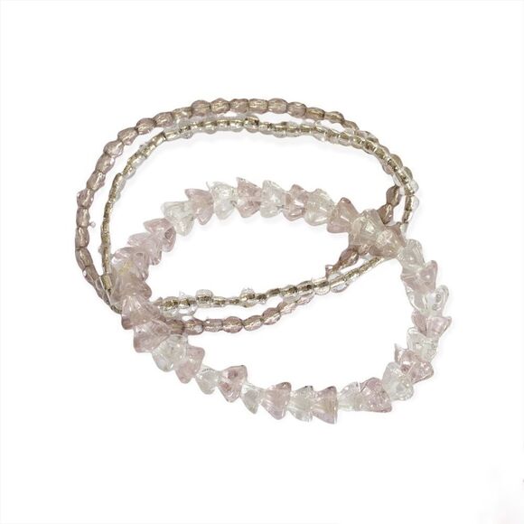 Blue lavender purple pink 6 strand glass bead stretch bracelets - Picture 8 of 8